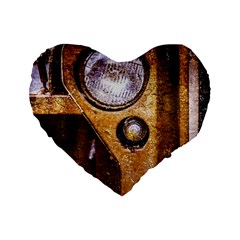 Vintage Off Roader Car Headlight Standard 16  Premium Flano Heart Shape Cushions by FunnyCow