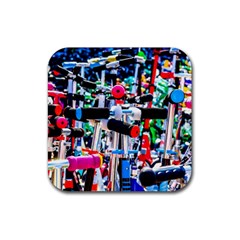 Time To Choose A Scooter Rubber Coaster (square)  by FunnyCow