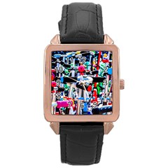 Time To Choose A Scooter Rose Gold Leather Watch  by FunnyCow