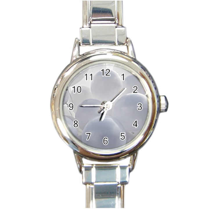 White Toy Balloons Round Italian Charm Watch