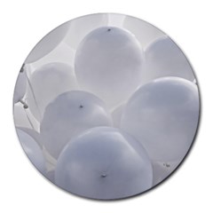 White Toy Balloons Round Mousepads by FunnyCow