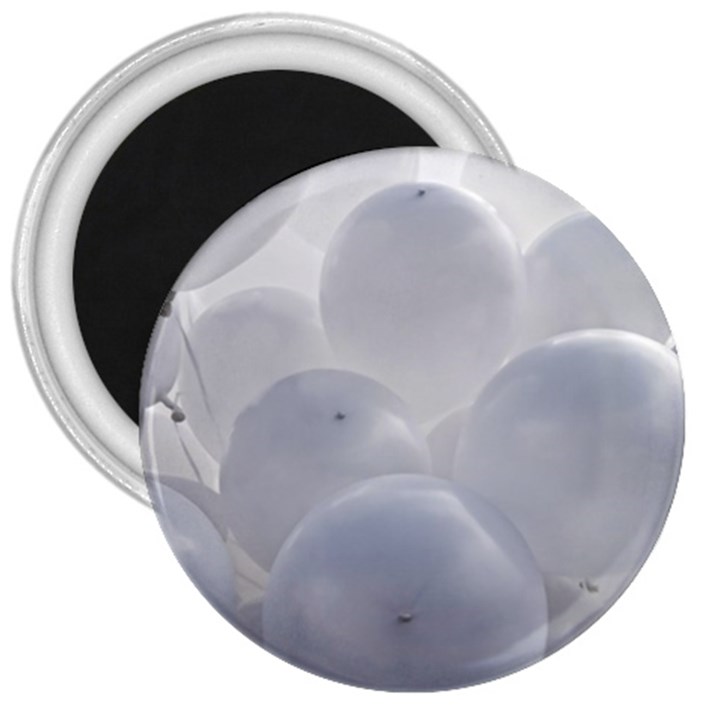 White Toy Balloons 3  Magnets