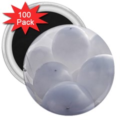 White Toy Balloons 3  Magnets (100 Pack) by FunnyCow