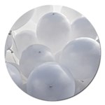 White Toy Balloons Magnet 5  (Round) Front