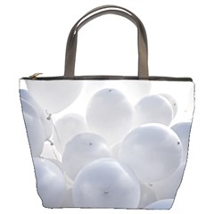 White Toy Balloons Bucket Bags by FunnyCow