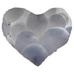 White Toy Balloons Large 19  Premium Heart Shape Cushions by FunnyCow