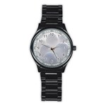 White Toy Balloons Stainless Steel Round Watch Front