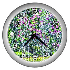 Lilacs Of The First Water Wall Clock (silver) by FunnyCow