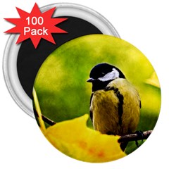 Tomtit Bird Dressed To The Season 3  Magnets (100 Pack) by FunnyCow