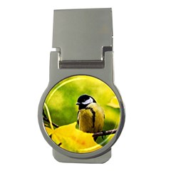 Tomtit Bird Dressed To The Season Money Clips (round)  by FunnyCow