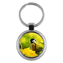 Tomtit Bird Dressed To The Season Key Chains (round)  by FunnyCow