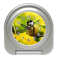 Tomtit Bird Dressed To The Season Travel Alarm Clock by FunnyCow