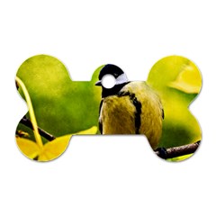 Tomtit Bird Dressed To The Season Dog Tag Bone (one Side) by FunnyCow