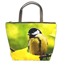 Tomtit Bird Dressed To The Season Bucket Bags by FunnyCow