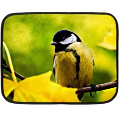 Tomtit Bird Dressed To The Season Double Sided Fleece Blanket (mini)  by FunnyCow