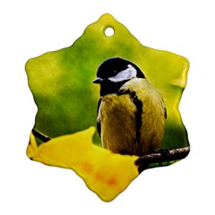 Tomtit Bird Dressed To The Season Ornament (snowflake) by FunnyCow