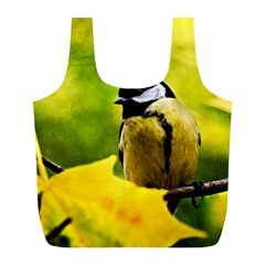 Tomtit Bird Dressed To The Season Full Print Recycle Bags (l)  by FunnyCow