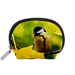 Tomtit Bird Dressed To The Season Accessory Pouches (small)  by FunnyCow