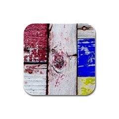 Abstract Art Of Grunge Wood Rubber Square Coaster (4 Pack)  by FunnyCow