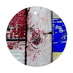 Abstract Art Of Grunge Wood Round Ornament (two Sides) by FunnyCow