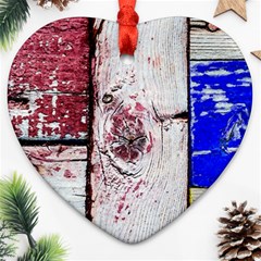 Abstract Art Of Grunge Wood Heart Ornament (two Sides) by FunnyCow