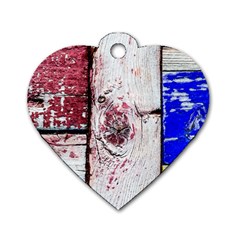 Abstract Art Of Grunge Wood Dog Tag Heart (two Sides) by FunnyCow