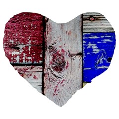 Abstract Art Of Grunge Wood Large 19  Premium Flano Heart Shape Cushions by FunnyCow