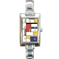 Neoplasticism Style Art Rectangle Italian Charm Watch by FunnyCow