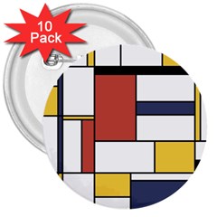 Neoplasticism Style Art 3  Buttons (10 Pack)  by FunnyCow