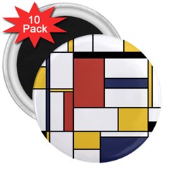 Neoplasticism Style Art 3  Magnets (10 Pack)  by FunnyCow