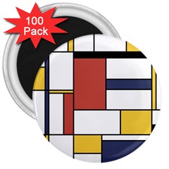 Neoplasticism Style Art 3  Magnets (100 Pack) by FunnyCow