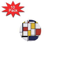 De Stijl Abstract Art 1  Mini Buttons (10 Pack)  by FunnyCow