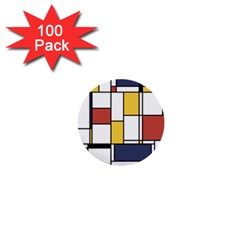 De Stijl Abstract Art 1  Mini Buttons (100 Pack)  by FunnyCow