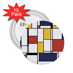 De Stijl Abstract Art 2 25  Buttons (10 Pack)  by FunnyCow