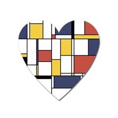 De Stijl Abstract Art Heart Magnet by FunnyCow