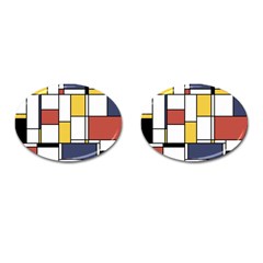 De Stijl Abstract Art Cufflinks (oval) by FunnyCow