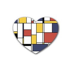 De Stijl Abstract Art Heart Coaster (4 Pack)  by FunnyCow