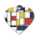 De Stijl Abstract Art Dog Tag Heart (Two Sides) Back