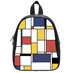 De Stijl Abstract Art School Bag (small) by FunnyCow