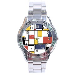 De Stijl Abstract Art Stainless Steel Analogue Watch by FunnyCow