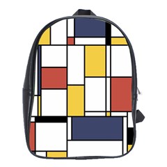 De Stijl Abstract Art School Bag (xl) by FunnyCow