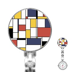 De Stijl Abstract Art Stainless Steel Nurses Watch by FunnyCow