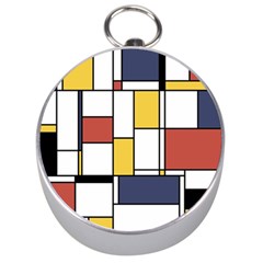 De Stijl Abstract Art Silver Compasses by FunnyCow