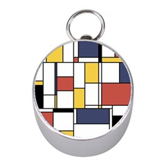 De Stijl Abstract Art Mini Silver Compasses by FunnyCow