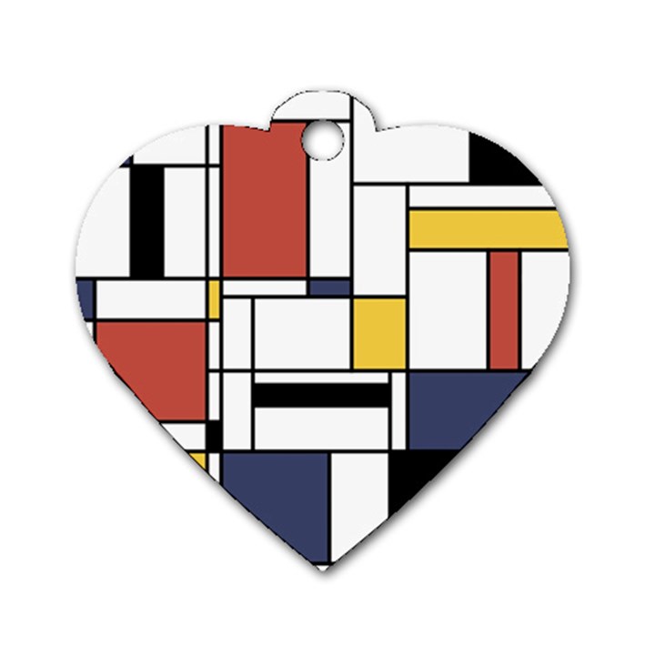 Abstract Art Of Avant Garde Dog Tag Heart (One Side)