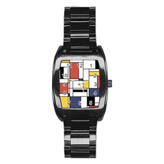 Abstract Art Of Avant Garde Stainless Steel Barrel Watch by FunnyCow