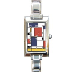 Neoplasticism Abstract Art Rectangle Italian Charm Watch by FunnyCow