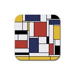 Neoplasticism Abstract Art Rubber Coaster (Square)  Front