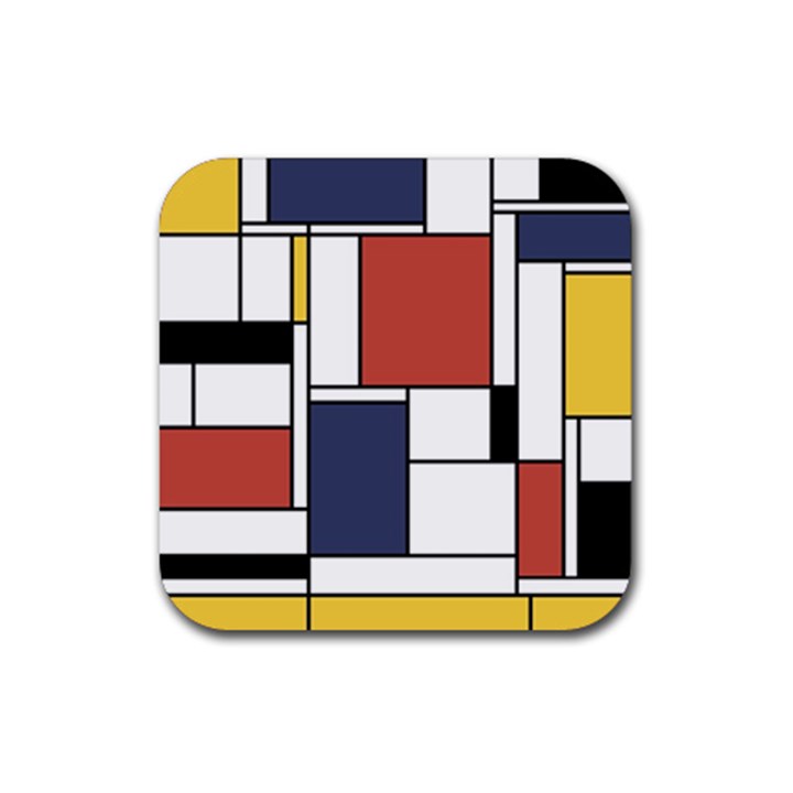 Neoplasticism Abstract Art Rubber Coaster (Square) 