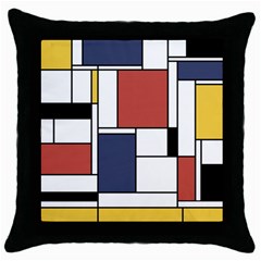 Neoplasticism Abstract Art Throw Pillow Case (black) by FunnyCow